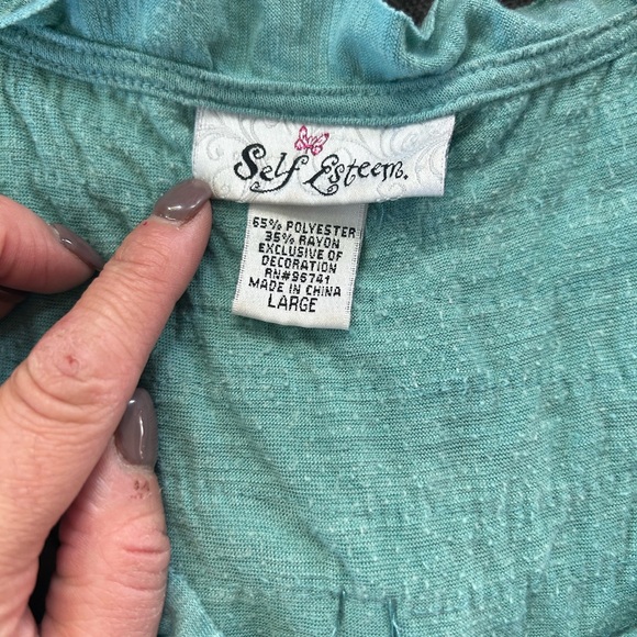 Teal color short sleeve size Large - Picture 3 of 5